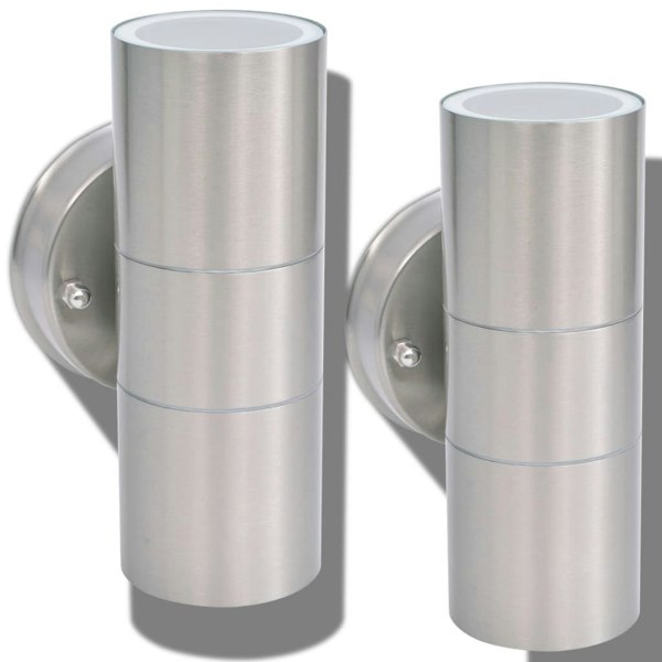 Berkfield Outdoor LED Wall Lights 2 pcs Stainless Steel Up/Downwards