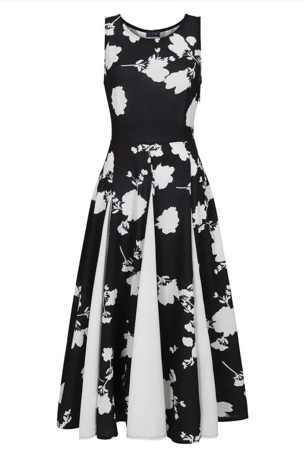 HotSquash Box Pleat Midi Dress with Contrast Skirt