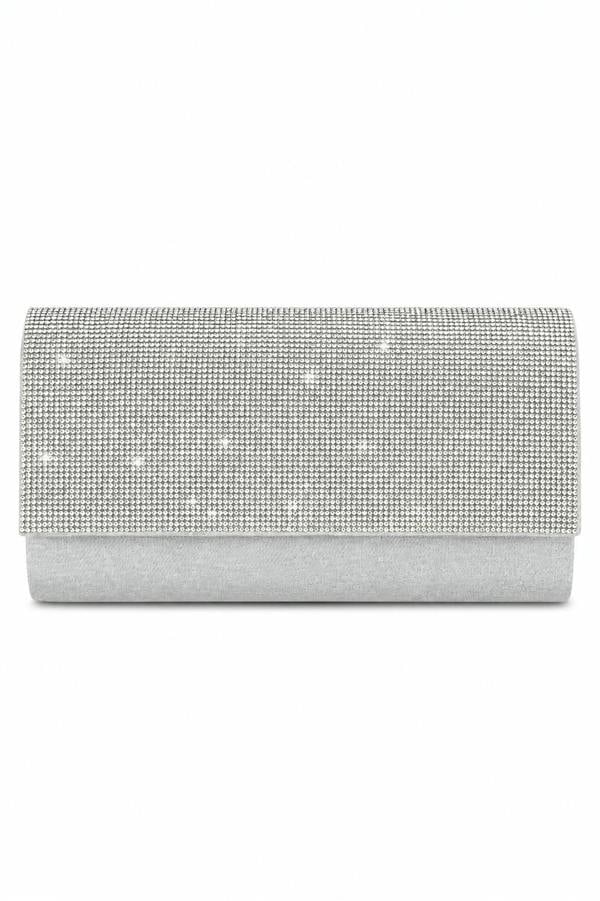 Love Lemonade Crystal Sparkle Clutch Bag Silver