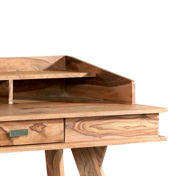 Wyld Haus New York Sheesham Wood Study Desk 1 Drawer 1 Top Shelf