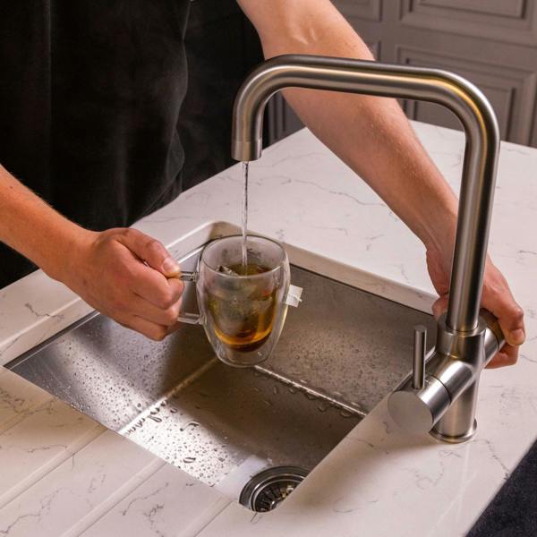 Flode Kyld 4 in 1 Instant Boiling & Cold Water Tap with Filtered Chilled Water |  Brushed Nickel Finish