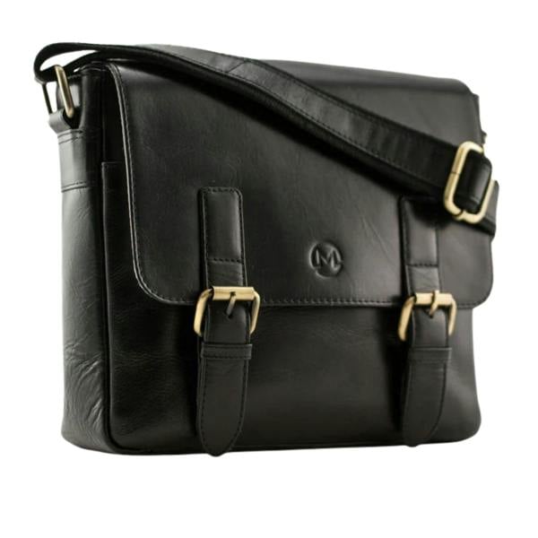 Mala Leather Toro Collection Leather Twin Buckle Satchel