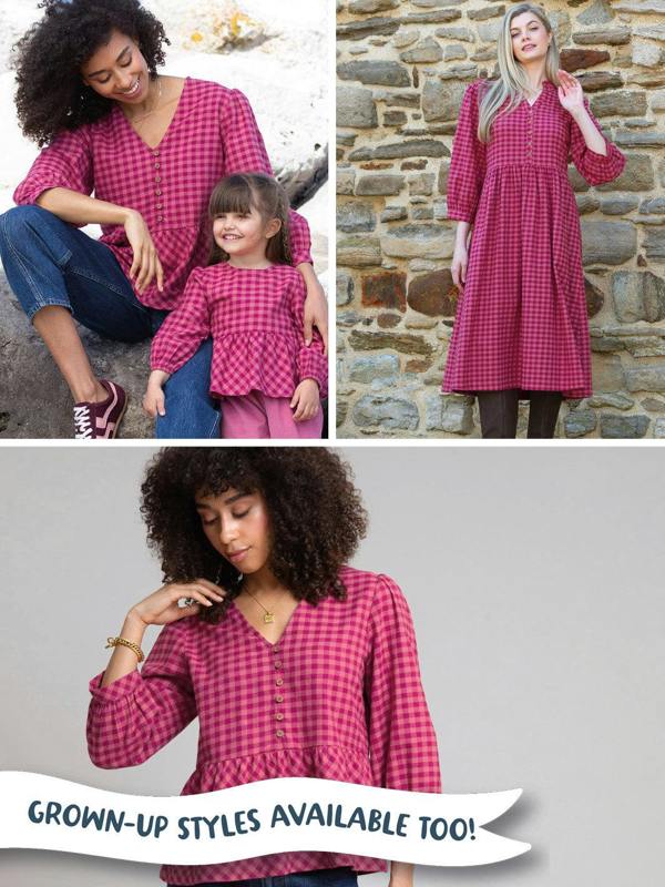 Kite Girls Organic Damson Check Reversible Pull Ups