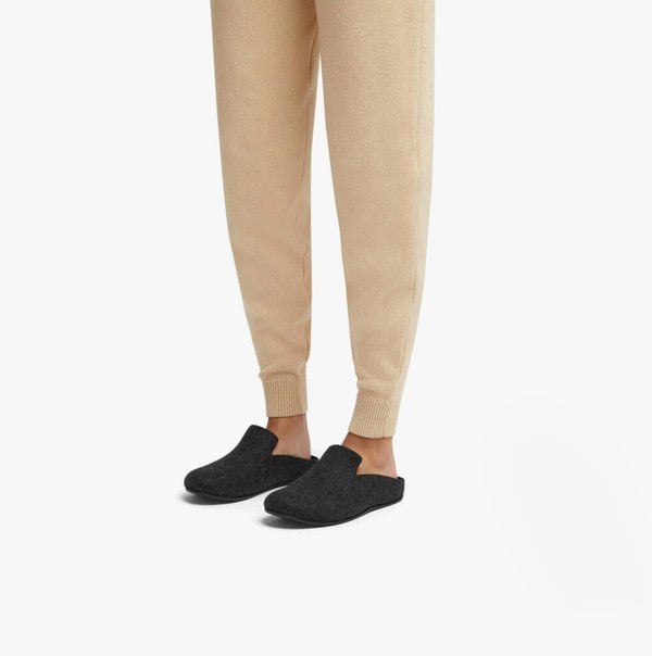 FitFlop CHRISSIE II HAUS e01 Womens Felt Slippers All Black