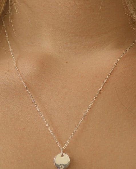 Dainty Silver Disc Necklace - Necklaces - Elk & Bloom