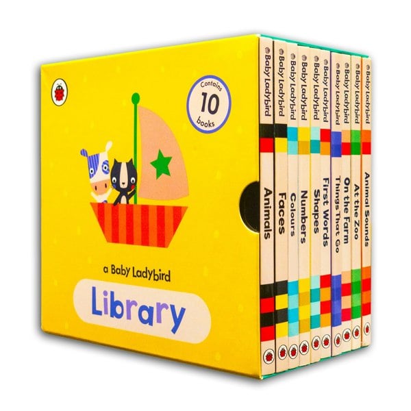 Baby Ladybird Library 10 Book Set Animals, Faces, Colours, Numbers, Shapes, First Words & more