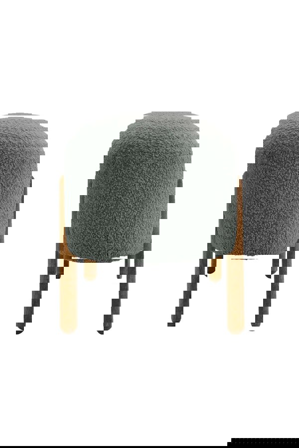 Living and Home Grey Polar Fleece Oval Shaped Bench Entryway Shoe Changing Stool