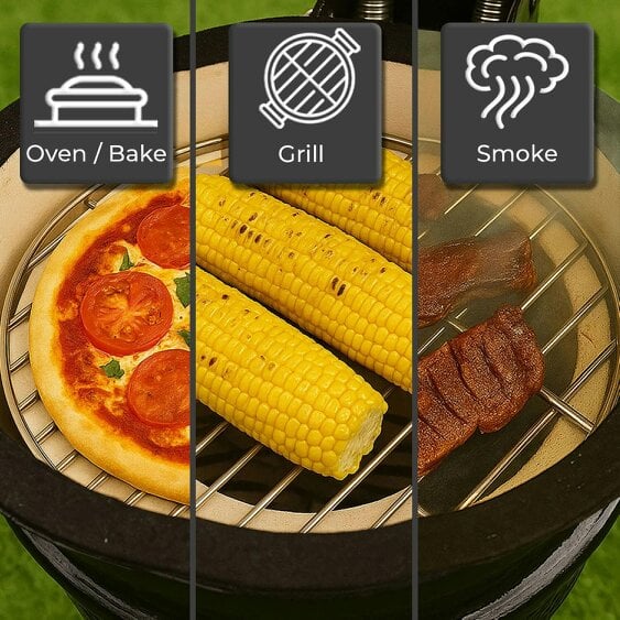 Neo Teal Blue Kamado 13" Ceramic Mini BBQ Grill