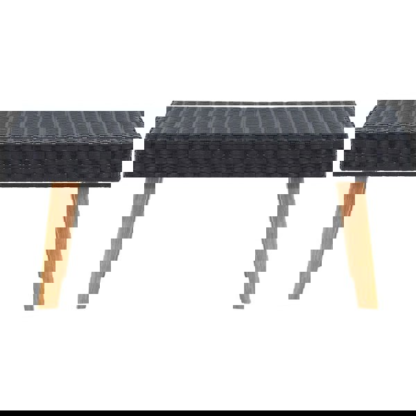 Berkfield Garden Coffee Table Poly Rattan Black