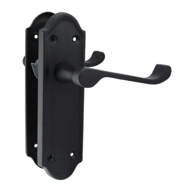 EDH Door Hardware Matt Black Internal Door Handles Ashford Style Lever Latch Handles and Latch