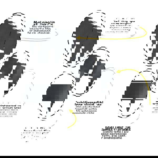 Grey 20cm high metal border with text describing features like metal joining clips, durable steel, and built-in spikes.