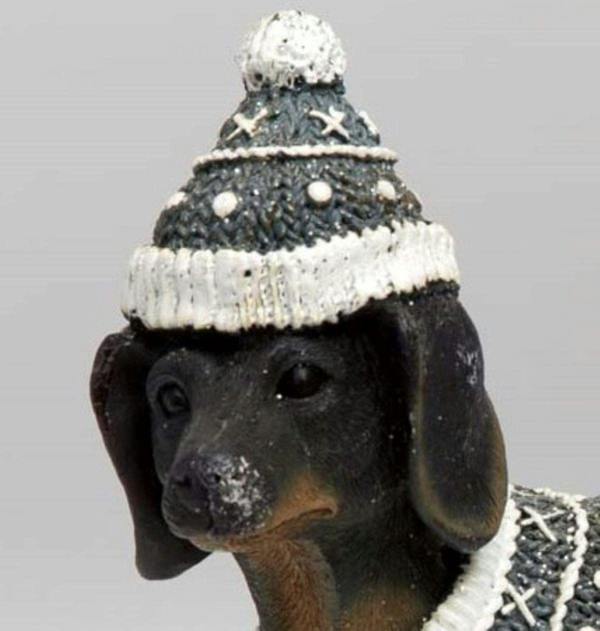 12cm Dachshund Dog Shaped Decorative Candle for Christmas Gift and Home Display, Black Wax image 9