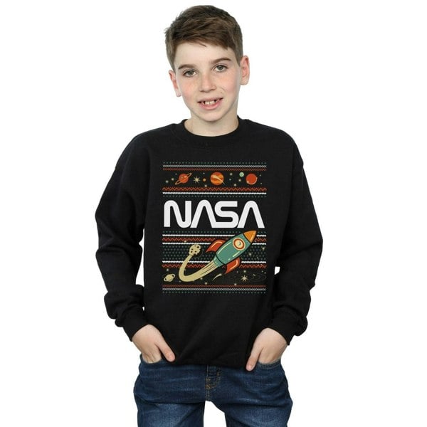 NASA Boys Fair Isle Sweatshirt - Black