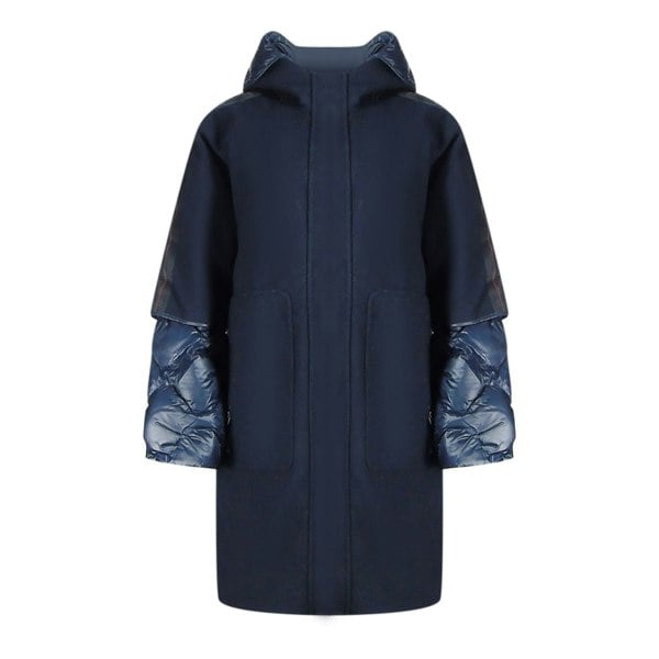 Parajumpers Joy Navy Blue Oversize Long Hooded Down Jacket S