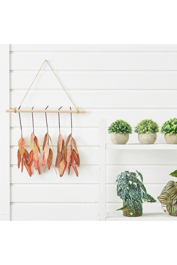 Living and Home Farmhouse Wall Hanging Decor Artificial Red Eucalyptus