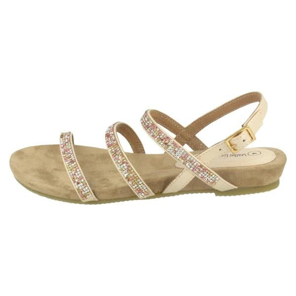 Leather Collection Ladies Leather Collection Diamante Slingback Sandals