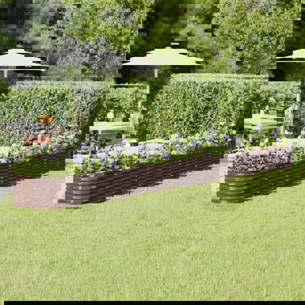 Berkfield Garden Raised Bed Powder-coated Steel 512x80x36 cm Brown