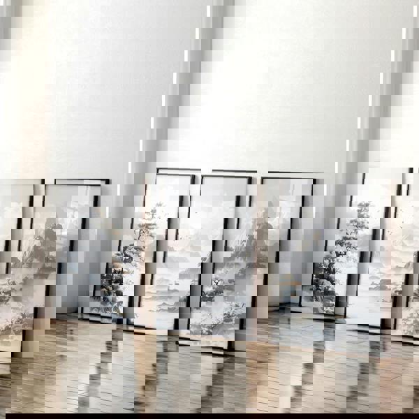 Modern Pictures For Living Room | Set of 3 Asian Inspired Wall art Prints