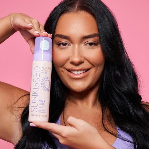 Sunkissed Self Tan Mousse Dark 200ml 95% Natural