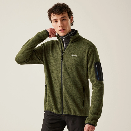 Regatta Mens Newhill Marl Full Zip Fleece Jacket - Nephrite Green