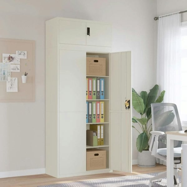Berkfield File Cabinet White 90x40x220 cm Steel