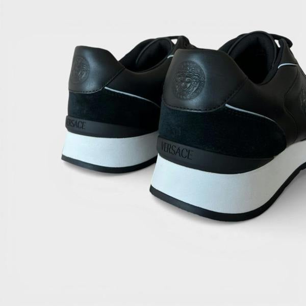 Versace Leather Mix Sneakers Black