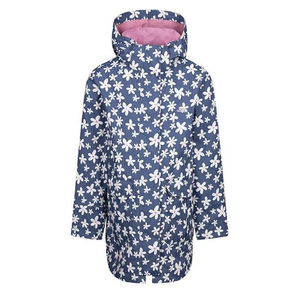 Trespass Girls Primdrop Waterproof Hooded Raincoat - Blue Tone
