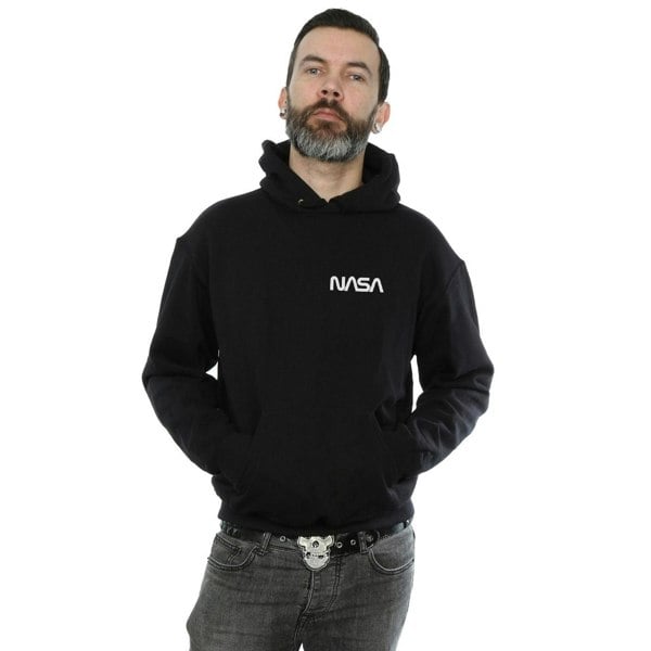 NASA Mens Modern Logo Chest Hoodie - Black