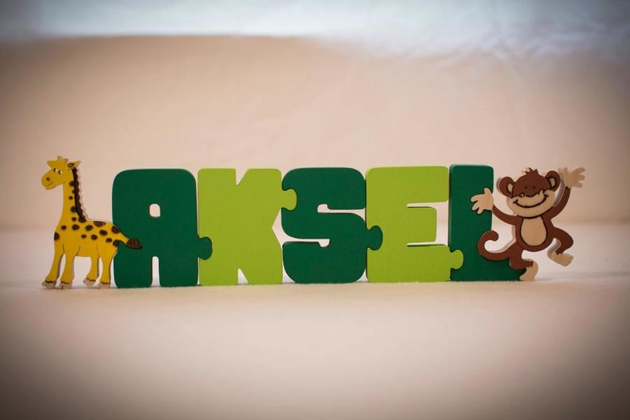 Personalised Wooden Name Jigsaw - product in use