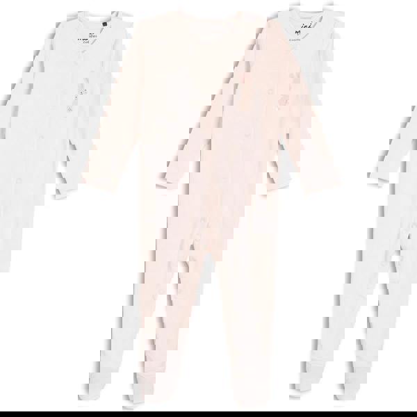 Mini Cuddles Baby Girls 2pk Rainbow Printed Sleepsuits, Multicolour