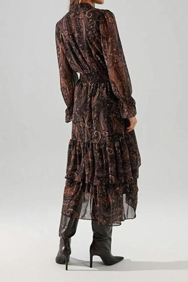 WOVCOR Halter Neck Chiffon Woven Dress
