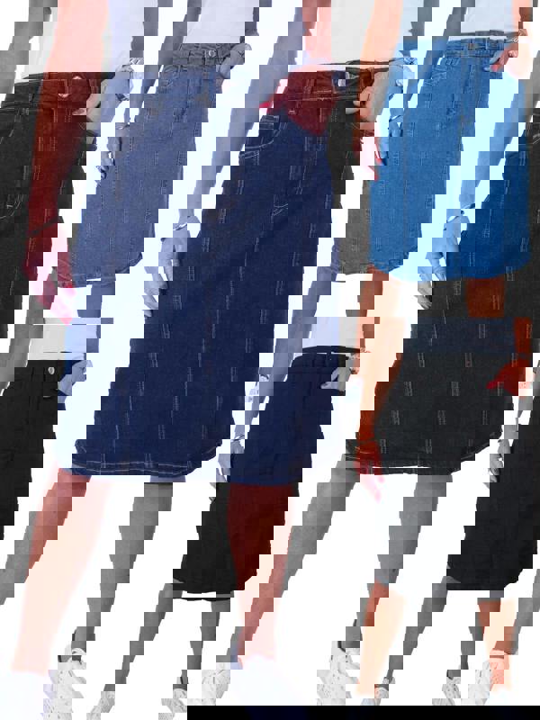 Paulo Due Women's A Line Stretch Denim Skirt