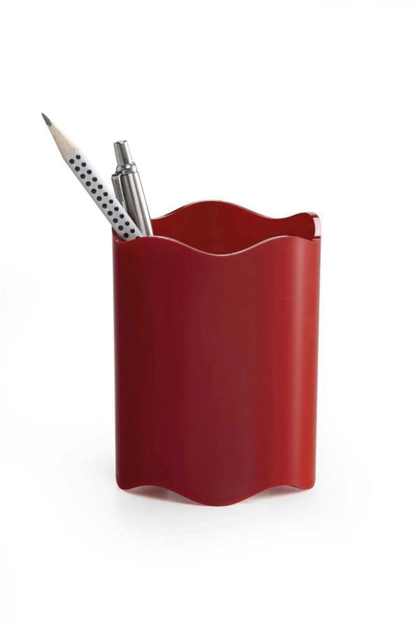 Durable TREND Pen Pot Pencil Holder Desk Tidy Organiser | 6 Pack | Red