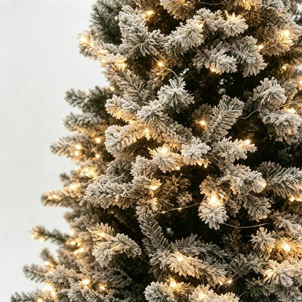 Gr8 Home 7ft Snow Flocked Prelit Artificial Christmas Tree 300 Warm White LED Lights Xmas