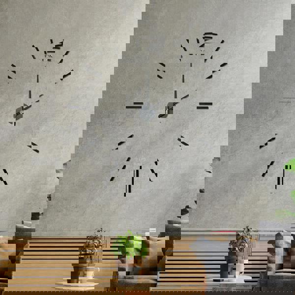 WALPLUS WC2046 - Black 3D Giant Wall Clock