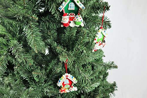 Multicolour Ceramic Christmas Hanging Decorations in 3 or 12 Pack Sizes for Trees and Displays image 5