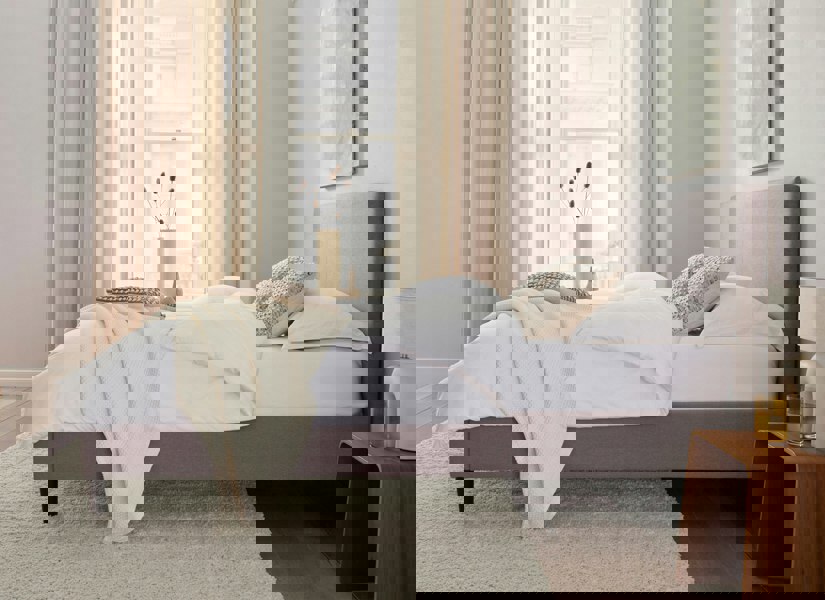 DS Living Marceli Grey Upholstered Bed Frame