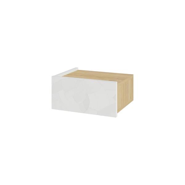 Decortie Floating Bedside Table w/Drawer, Underneath LED Light Handleless Modern Nightstand Wall-Mounted Storage