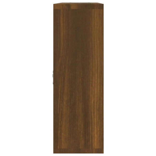 Berkfield Wall Display Shelf 8 Compartments Brown Oak