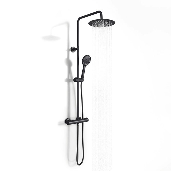 Round Shower Column Triple Function Shower Mixer Set Bathroom Shower Living and Home