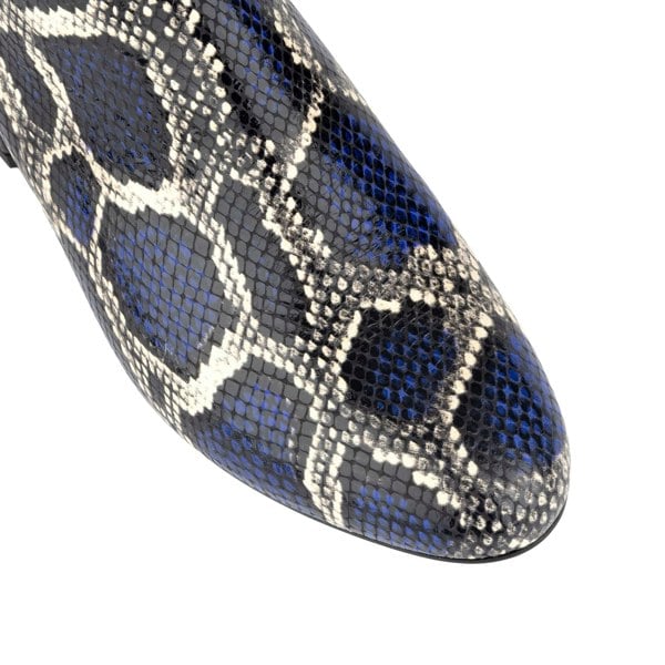 Embassy London Iris - Blue Snake - Women's leather ankle boot with soft insoles