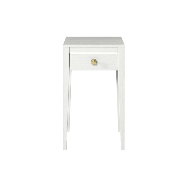 Wyld Haus Moscow White Wood Grain 1 Drawer Bedside Table