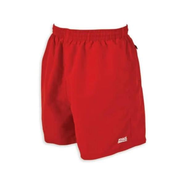 Hot red Zoggs Penrith 17’’ running shorts with elastic waistband, side pockets and internal mesh lining