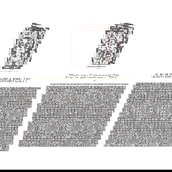 WALPLUS WT1543 - Vintage Cracked Design Medieval Tiles Wall Stickers - 15 cm x 15 cm - 24 pcs