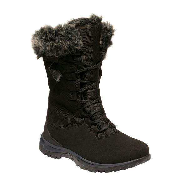 Regatta Great Outdoors Womens/Ladies Newley Faux Fur Trim Thermo Boots - Black/Briar Grey - 