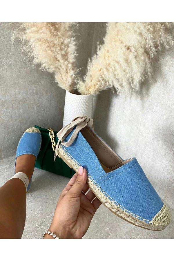 Zoey Tie Leg Espadrille Sandals - Blue
