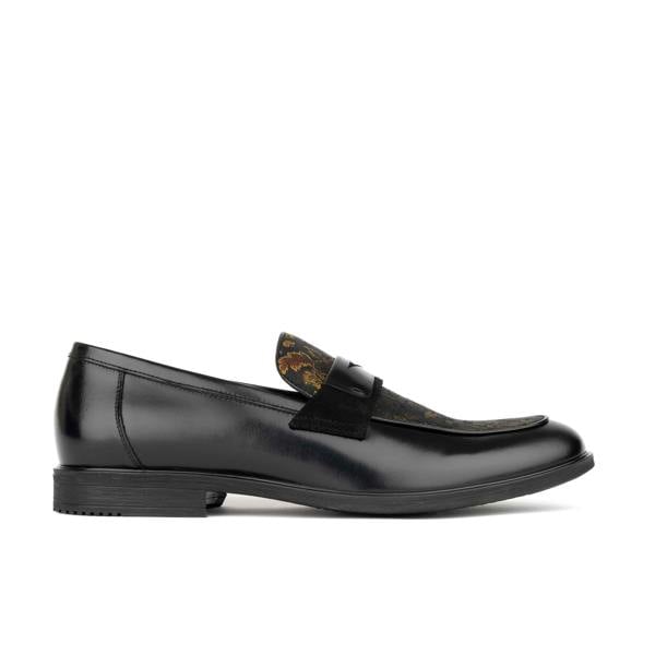 Embassy London Gosselin - Black & Yellow Flowers - Men's leather loafer with jaquard details