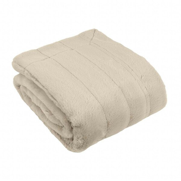 Riva Home Empress Faux Fur Throw - Oatmeal