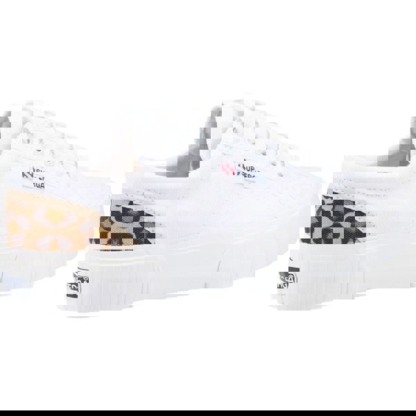 Superga 2630 Stripe Pad Leopard Trainers - White/Leopard