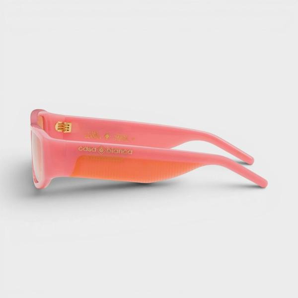 Casablanca Rectangular Comb Acetate Sunglasses Pink Orange